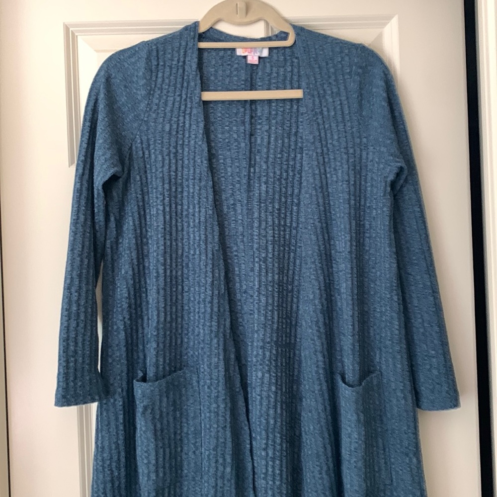 Lularoe Sarah blue ribbed sweater sz small